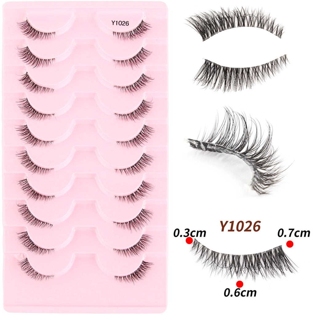 Femmes Portable Européen et style américain Sheer demi-longueur faux cils