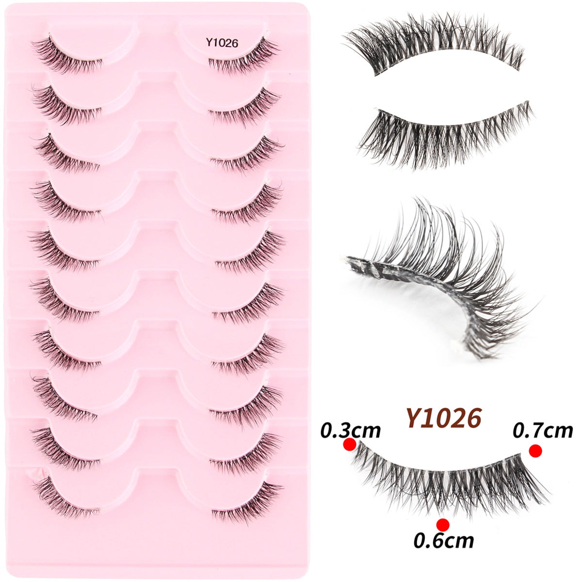 Femmes Portable Européen et style américain Sheer demi-longueur faux cils