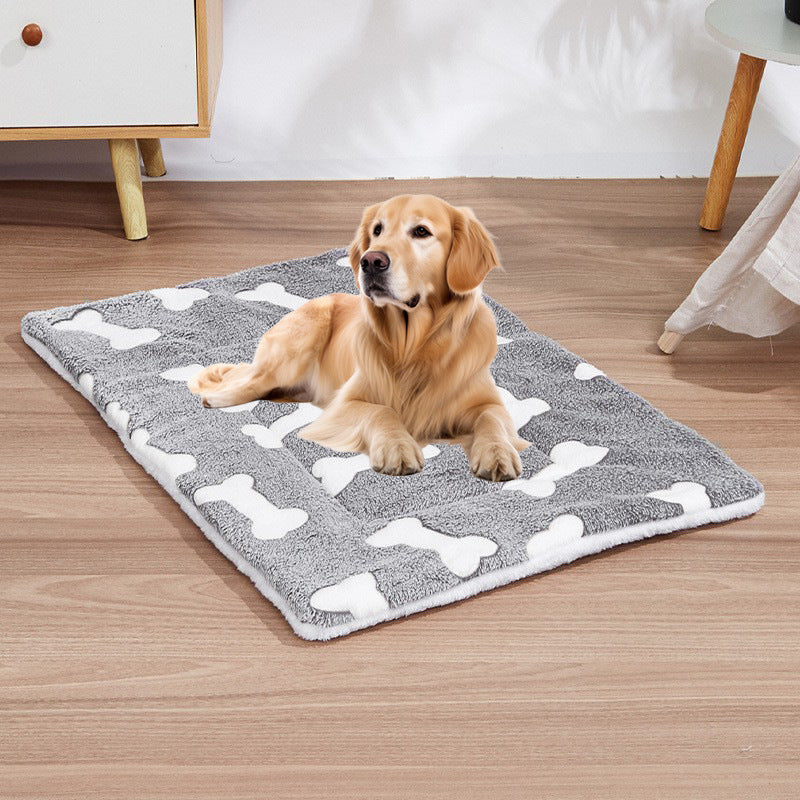 Tapis de lit de chien en peluche chaude