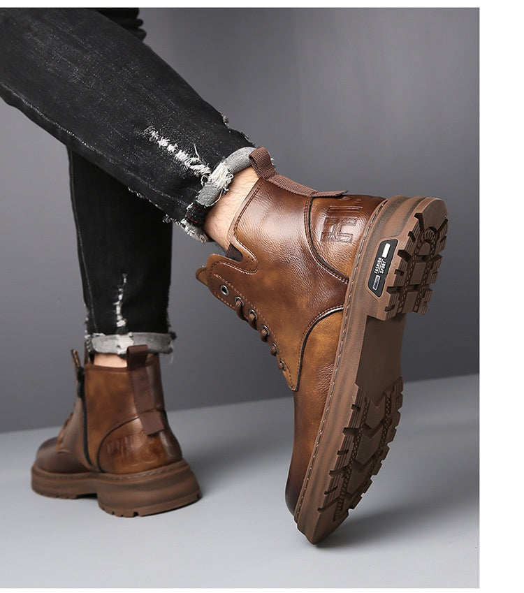 Bottes d'automne de style britannique avec des semelles épaisses