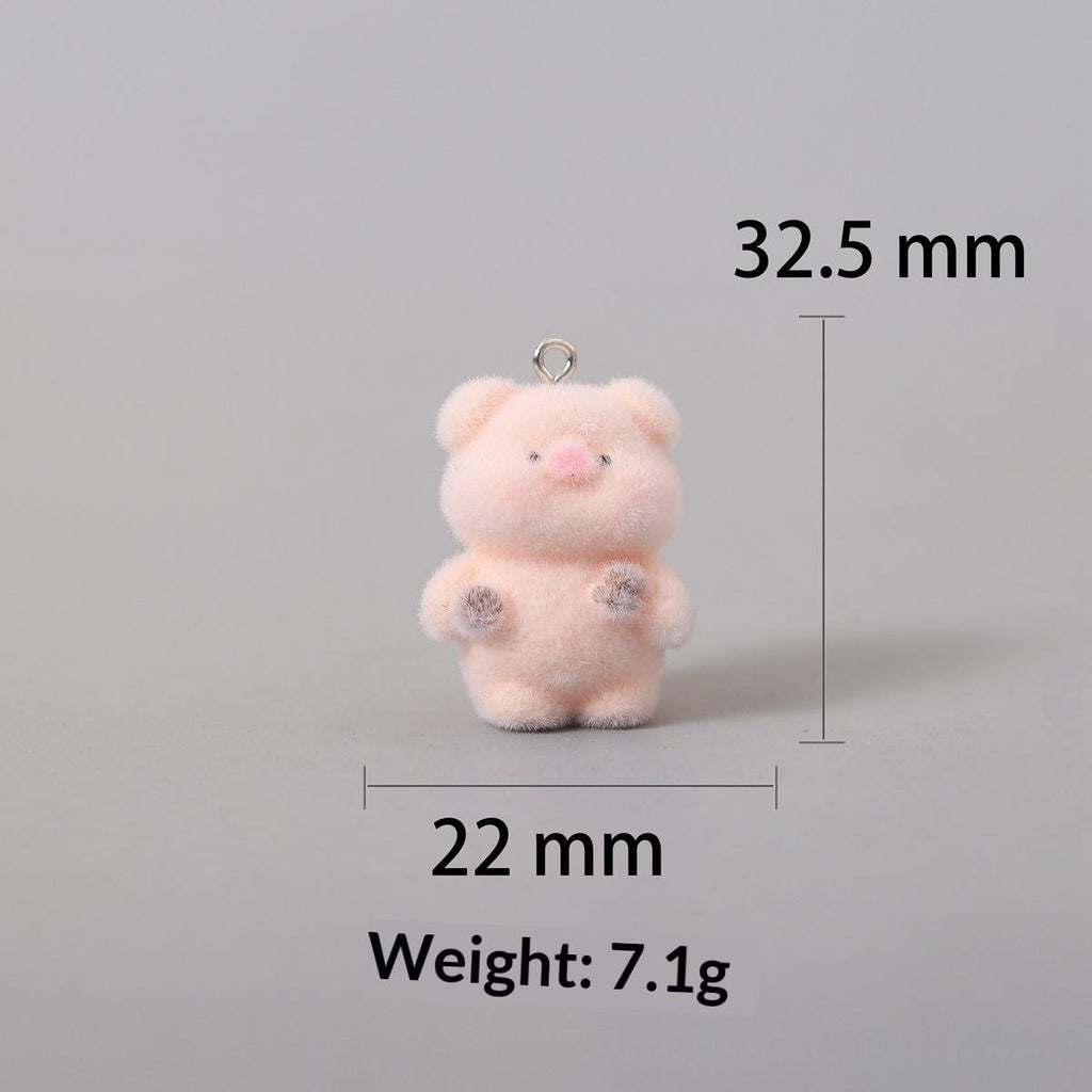 Cute Resin Animal pendentif enroulé 3D bricolage Porte-clés Little Bear Charm Accessory Chaîne téléphonique
