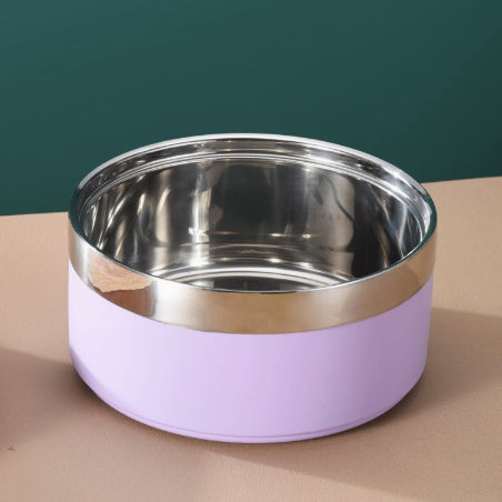 Sur mesure Double couche en acier inoxydable chien grande capacité animal alimentation et eau bol alimentaire