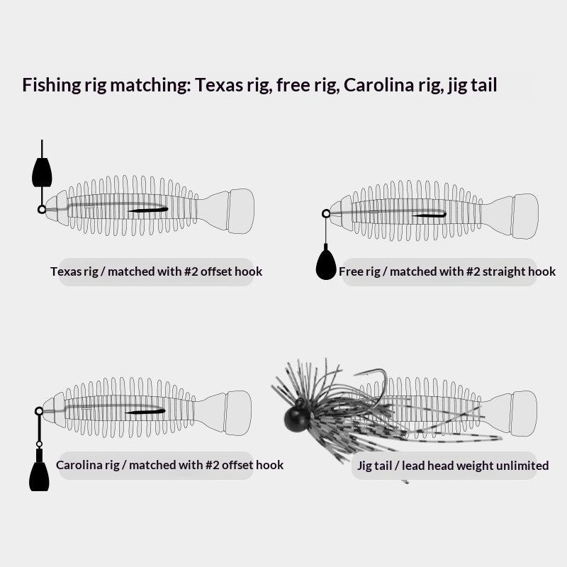 Sanfan Lure Sunfish Soft Bait Carolina Rig Black Pit Bass Wild Catching Lure Bait