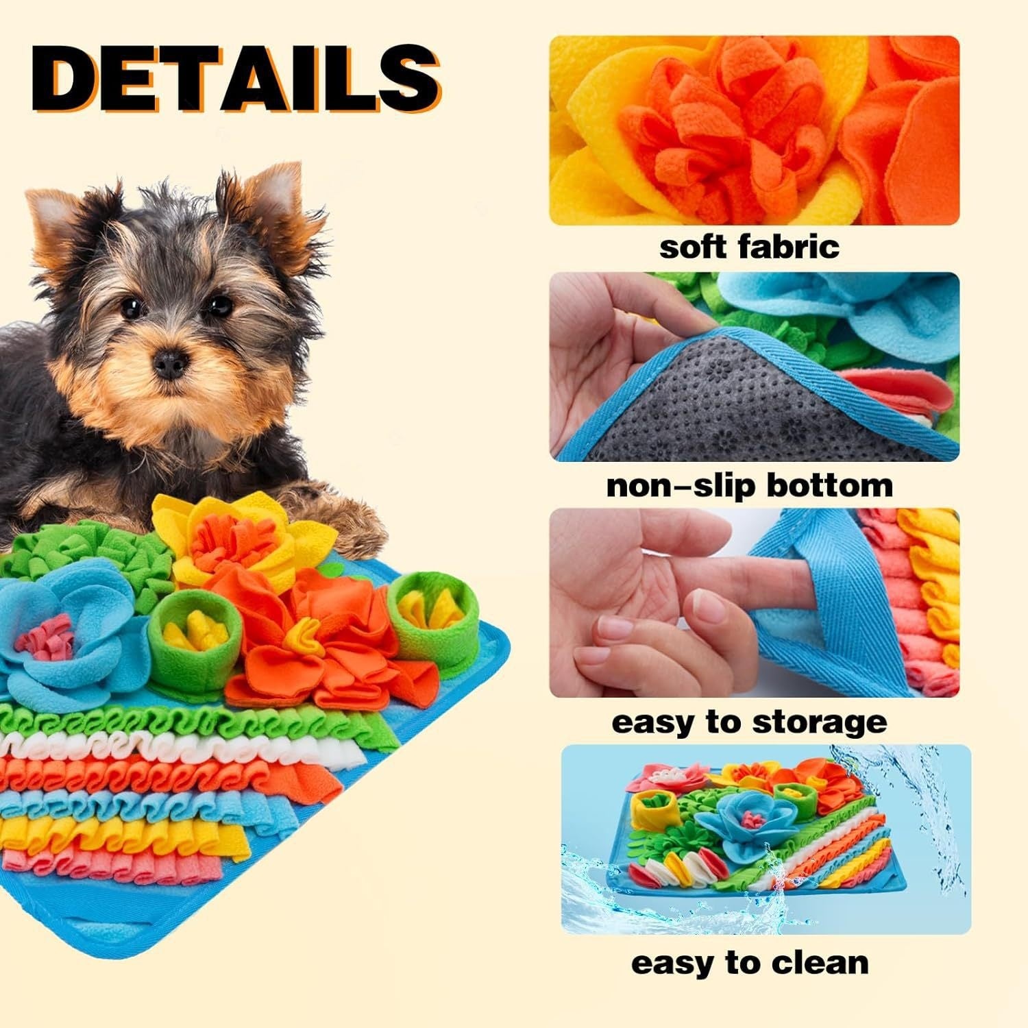 Animal chien à alimentation lente Sniffing Cat Nourriture Blanket Scent Training Mat Toy