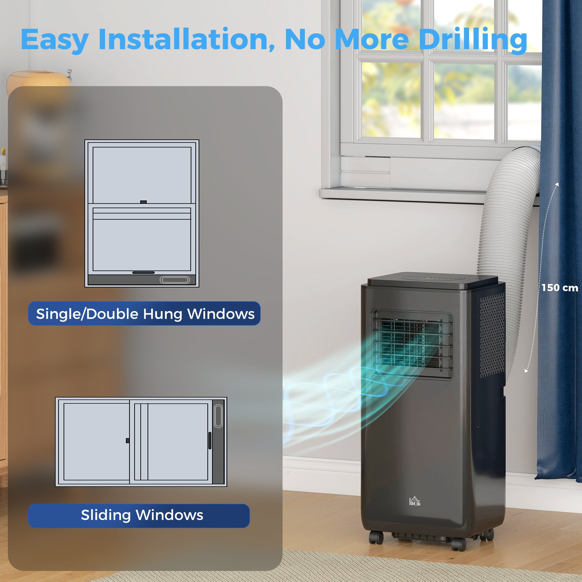 8,000 BTU Moible Climatiseur 345 Sq. Ft., ventilateur déshumidificateur sommeil automatique avec minuteur 24H O