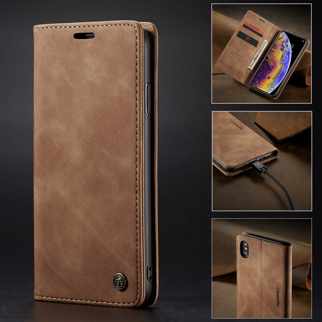 Multifonctionnel Leather Magnetic Phone Case Card Flip Protective Cover