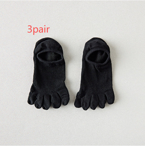 Désodorisant en coton pour hommes et chaussons respirantes à cinq orteils absorbant la sueur