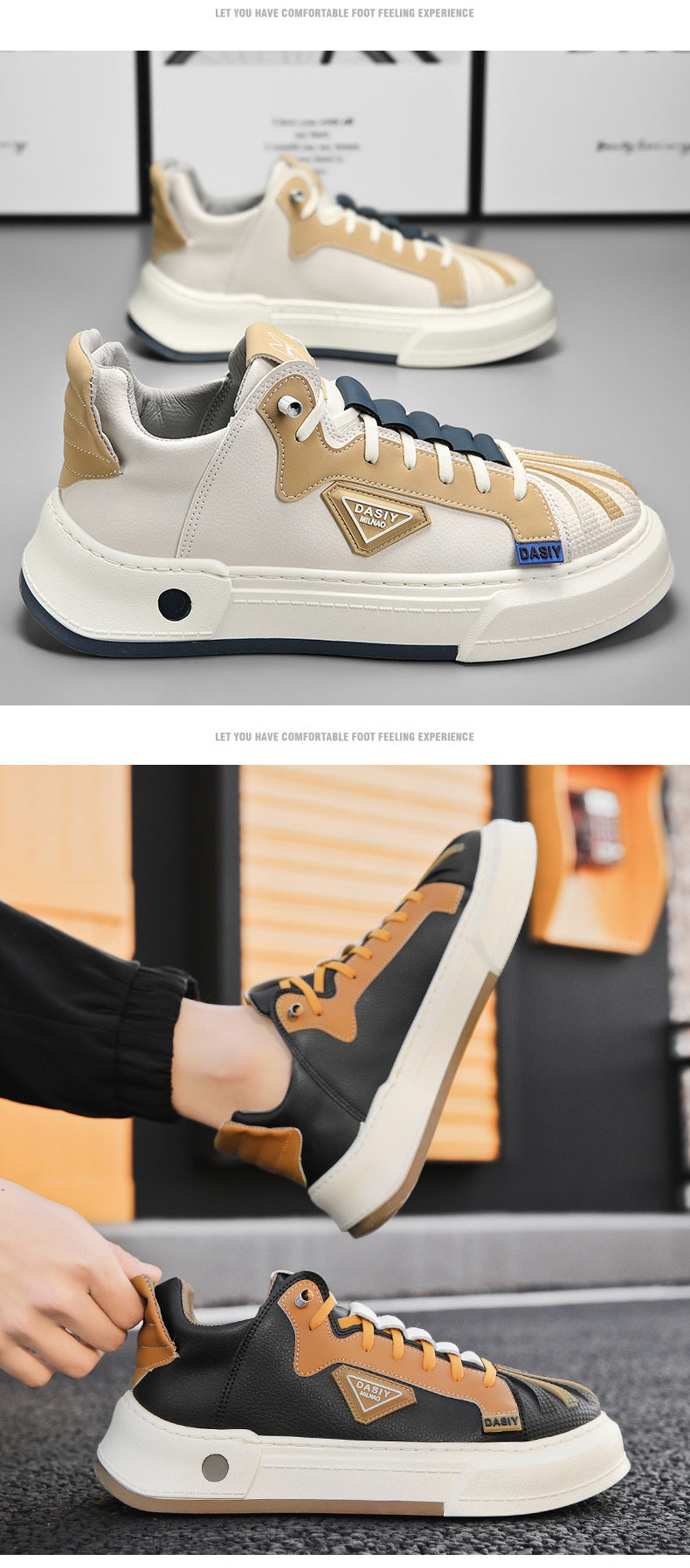 Les hommes polyvalents tendance Bas-top Sneakers Respirant Chaussures Casual