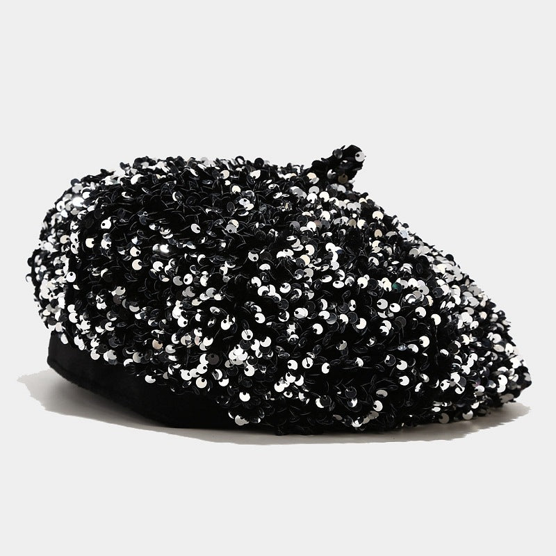 Lady's Black Sequin Design avec des détails exquis