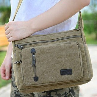 Sac à épaule pour hommes horizontal à bloc de couleur