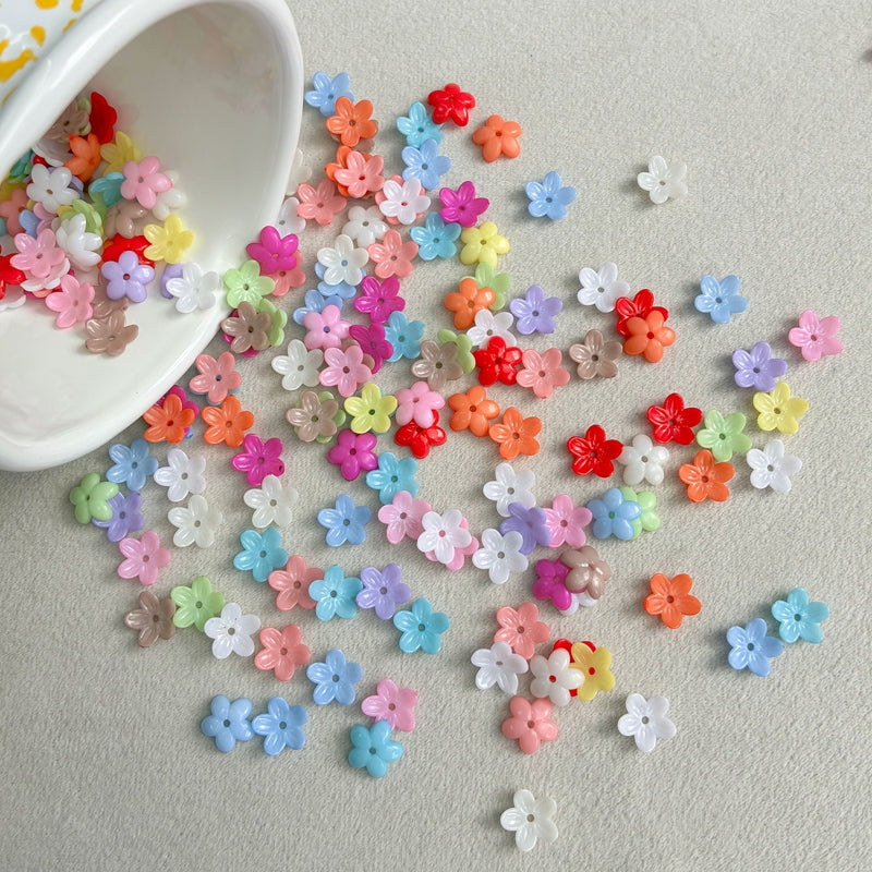 Perles de fleurs 5-Petal Acrylique