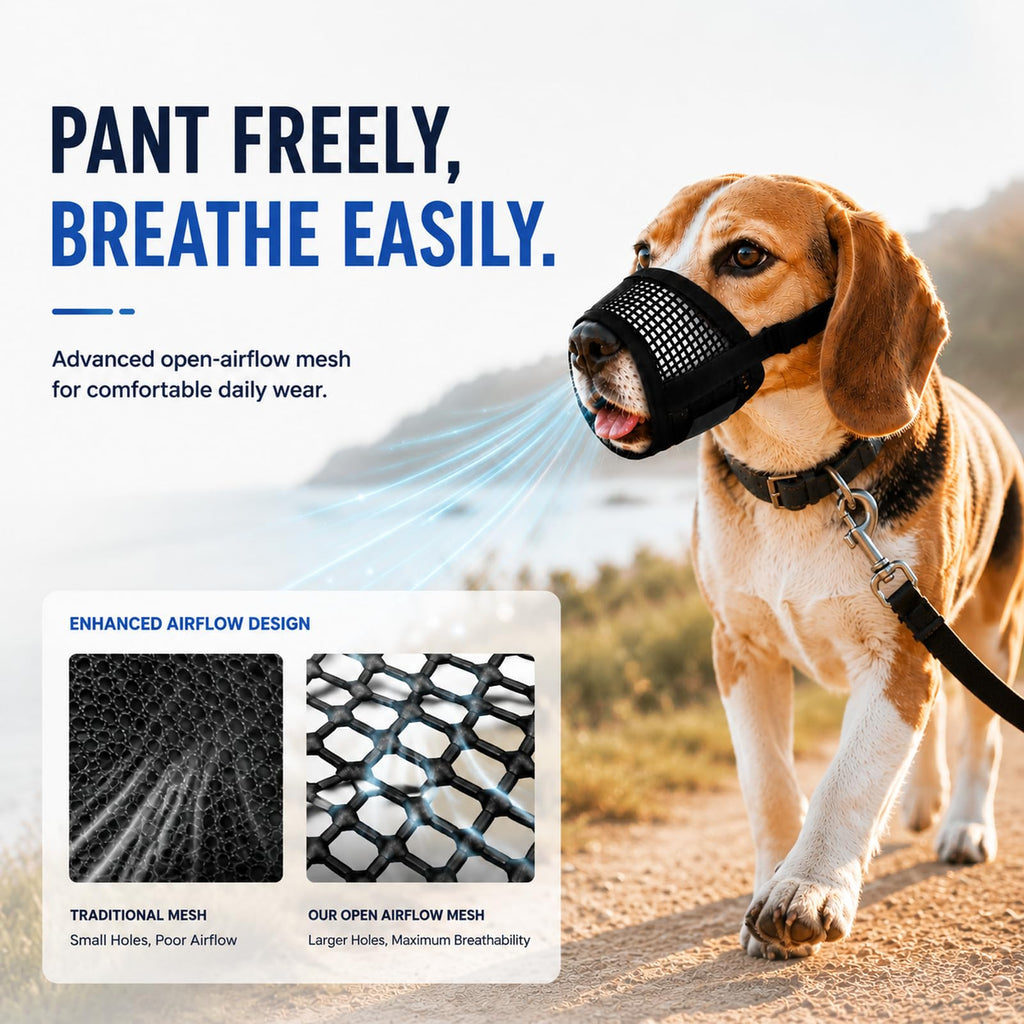 Muselière de chien, Muselière d'air doux pour grands chiens, moules de chien respirantes pour la chasse
