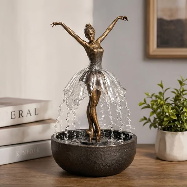 Ornement de fontaine de résine synthétique Ballerina