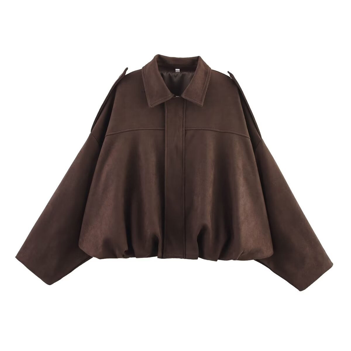 Autumn And Hiver Veste de Bomber Européen et américain Bat Manche Zipper Loose Suede Textur