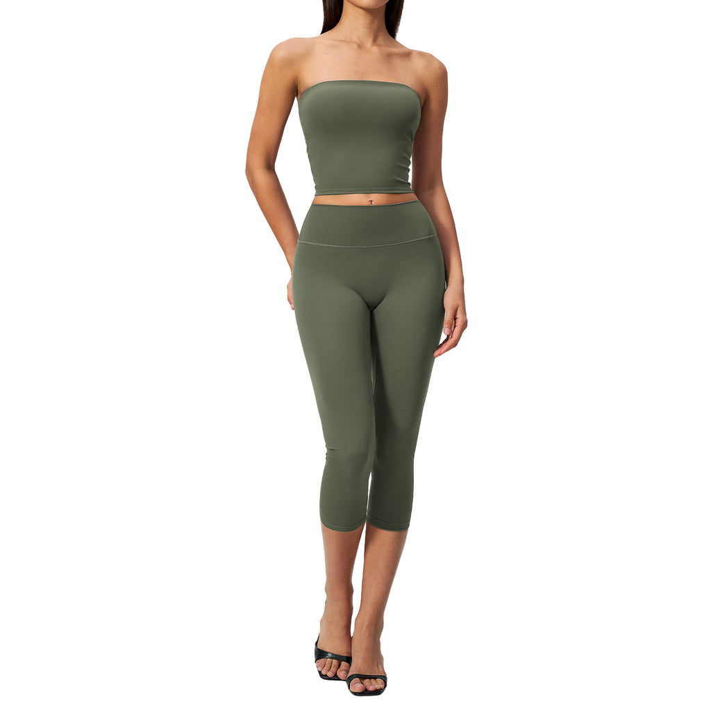 Ensemble de costumes de yoga avec coussin de poitrine pour limer et lever les fesses