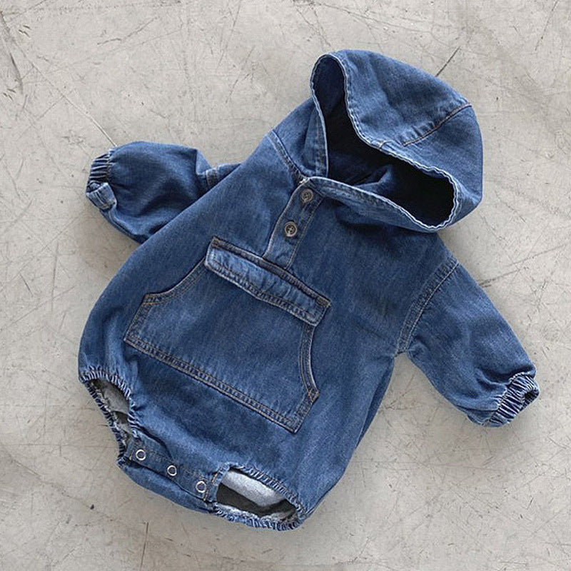 Bébé Garçons et filles Denim Romper Style coréen Baby Jumpsuit