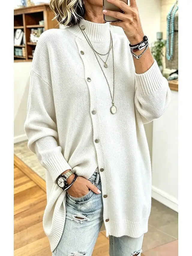 Manteau à col roulé boutonné
