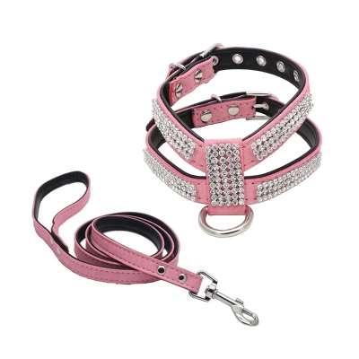 Petit chien en forme de K Strass Pet Hand Holding Rope poitrine bracelet costume
