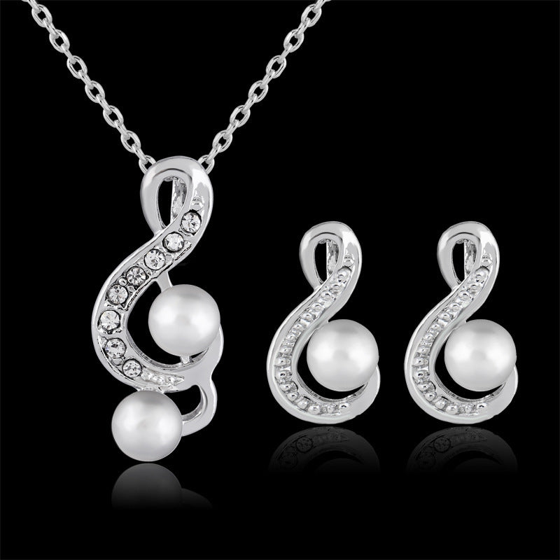 Perle de mode deux ensembles de bijoux de mariage mariée simple et élégant ensemble de bijoux Danbi