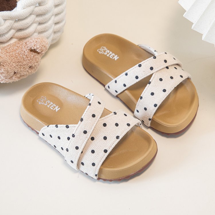 Filles' Polka Dot Flip Flops Summer Design Sandales pour enfants Bébé Pantoufles pour filles