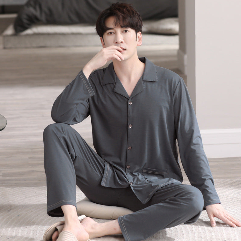 Pyjamas homme Modal Cardigan manches longues Casual Homewear costume
