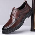 Chaussures en cuir pour hommes en dentelle brun