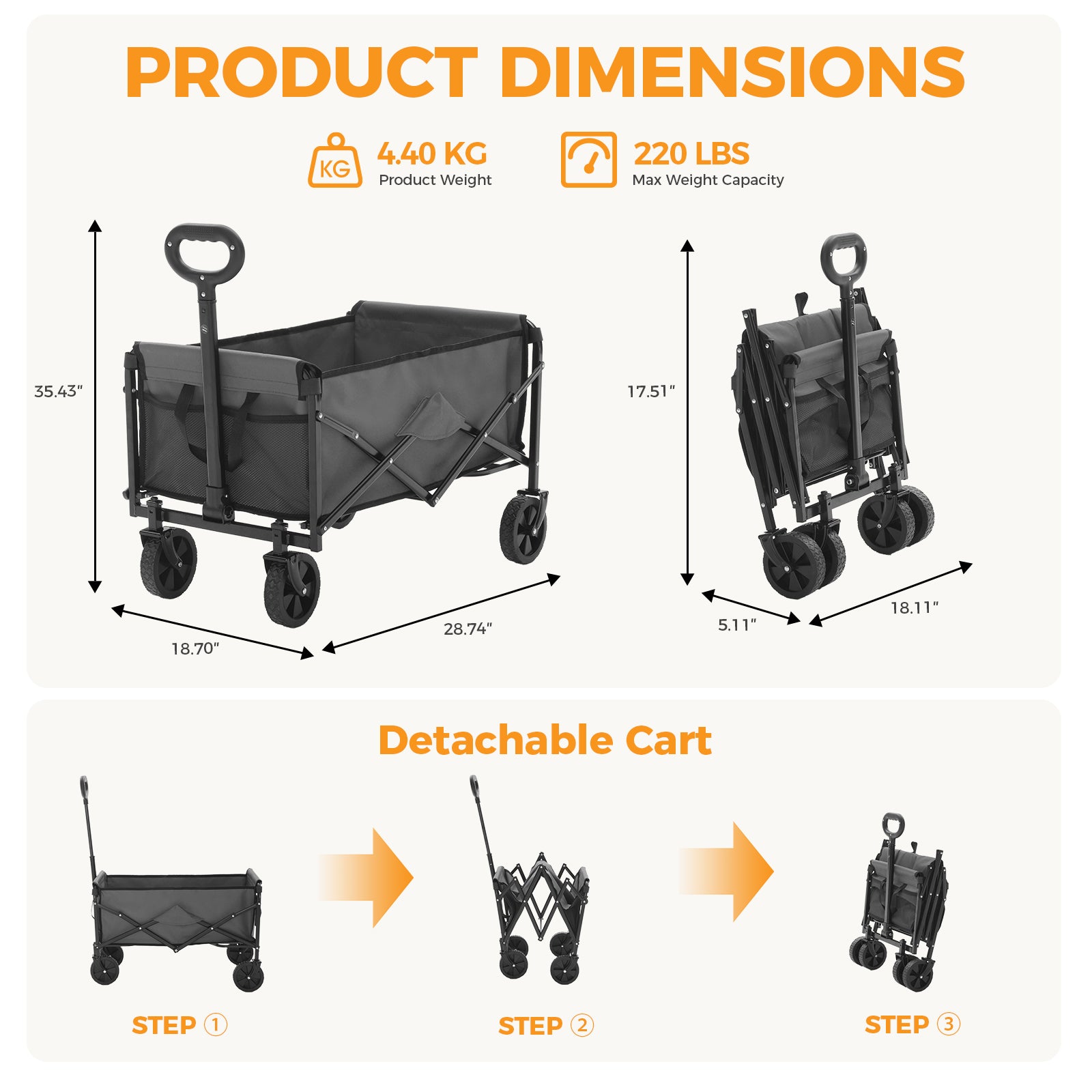 Chariot pliable