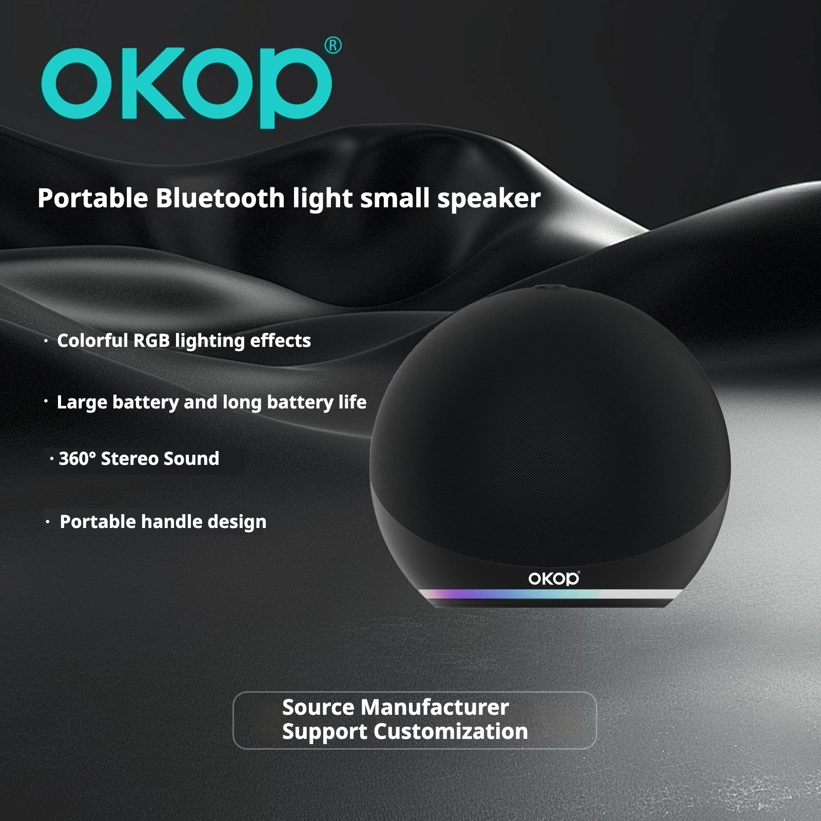 KP-847 Haut-parleur Bluetooth portable avec RGB lumière ambiante usine directe Stock prêt Featur