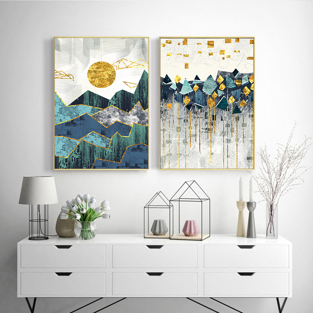 Nordic Abstract Geometric Mountain Paysage Wall Art Toile Peinture Poster