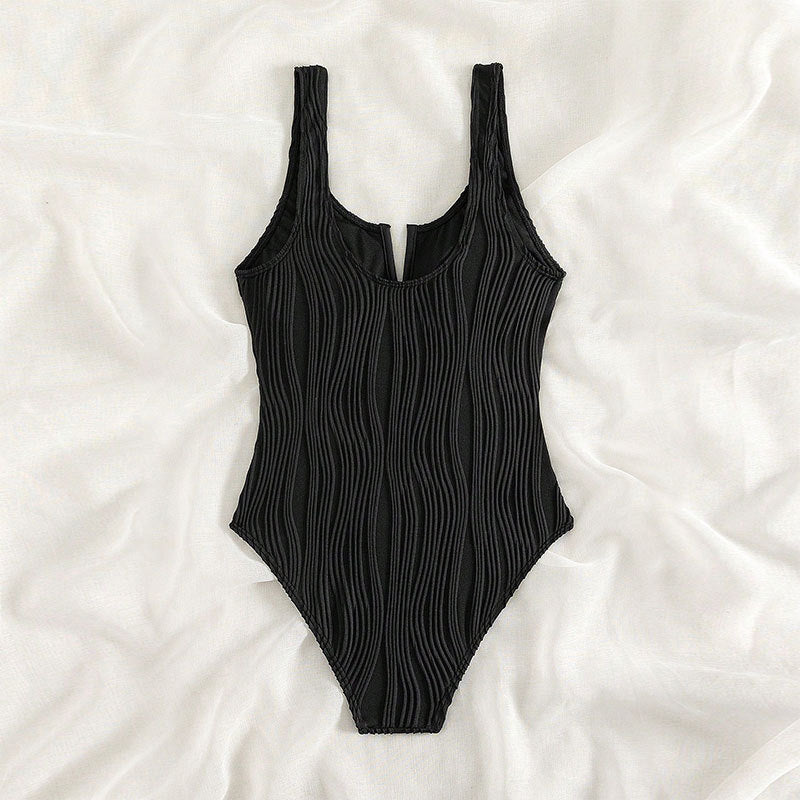 Maillot de bain simple à rayures en forme de figure