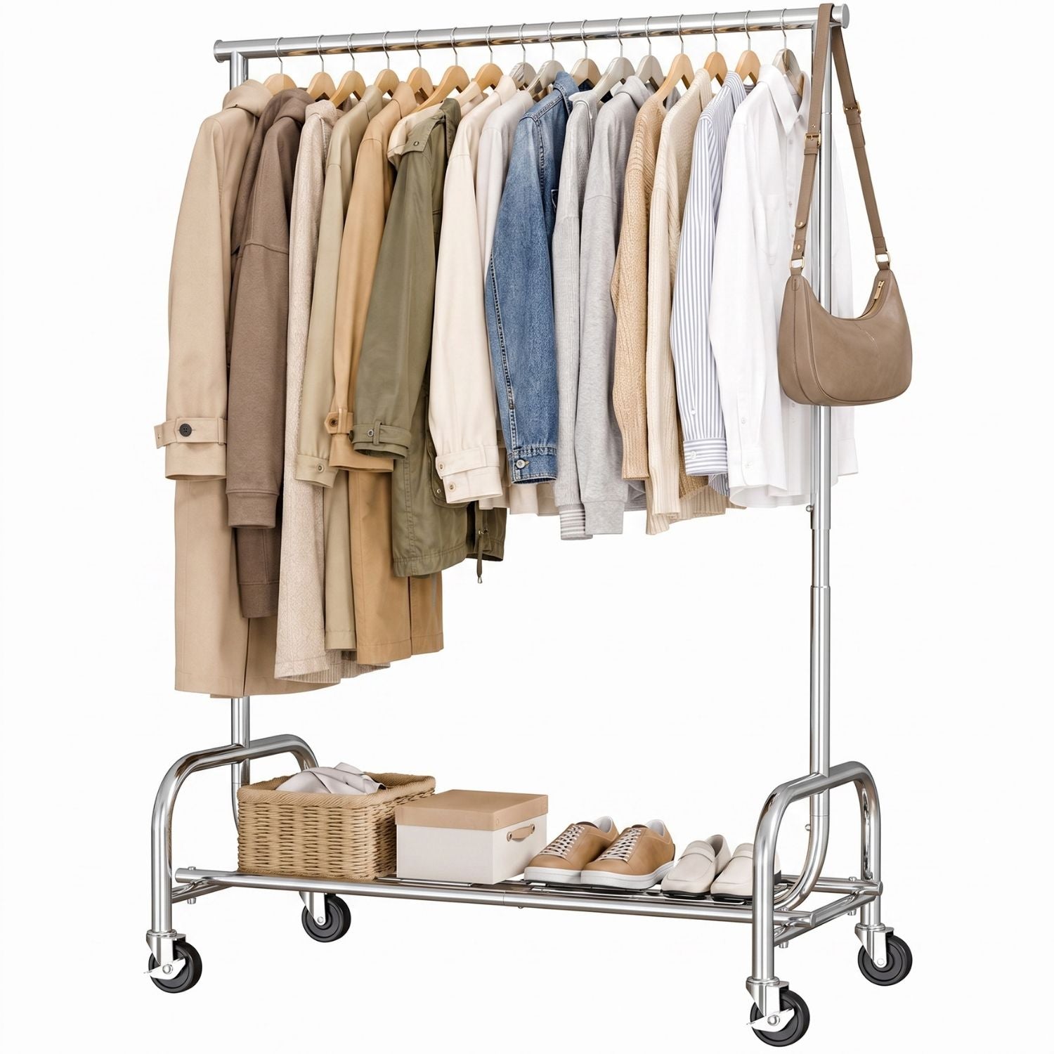 Rack de vêtements avec roues