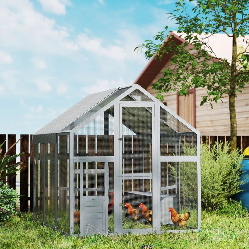 Grand poulet en bois avec couverture imperméable et anti-UV