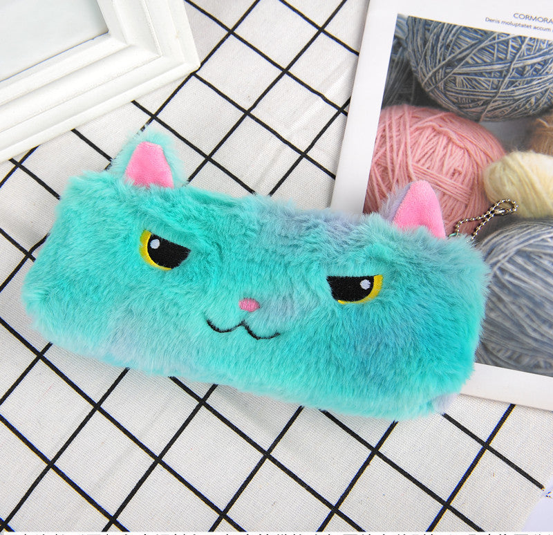 Laser couleur chat peluche crayon cas étudiant papeterie sac
