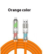240W lumière respirante colorée ligne de charge rapide quatre-en-un