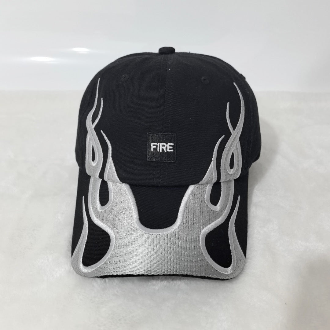 American Retro Hip-hop Style Casquette de baseball de flamme multicolore