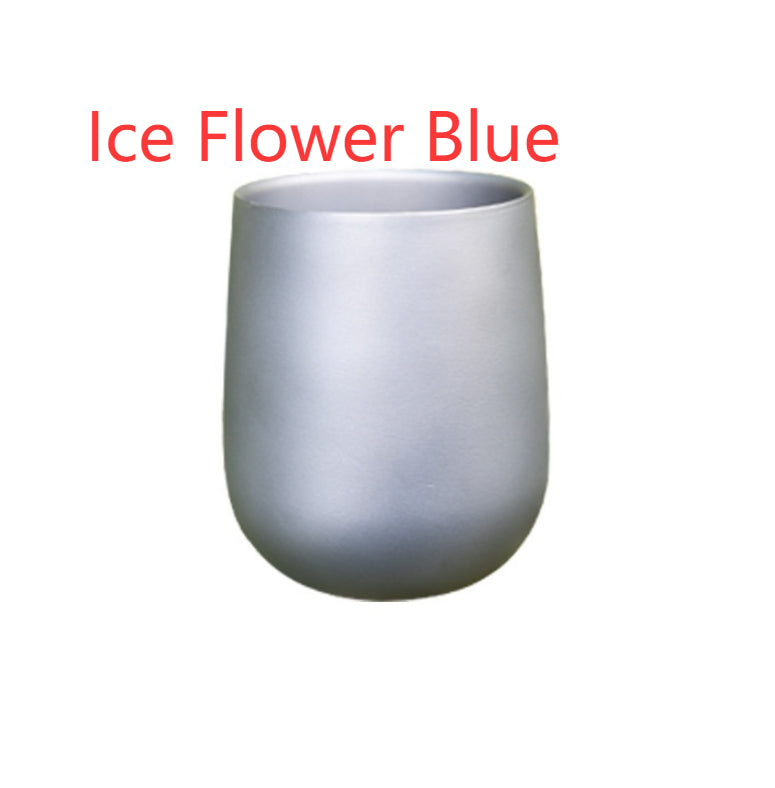 Coupe d'eau à fleurs glacées pour les ménages Coupe de camping en plein air Coupe à poignée double couche