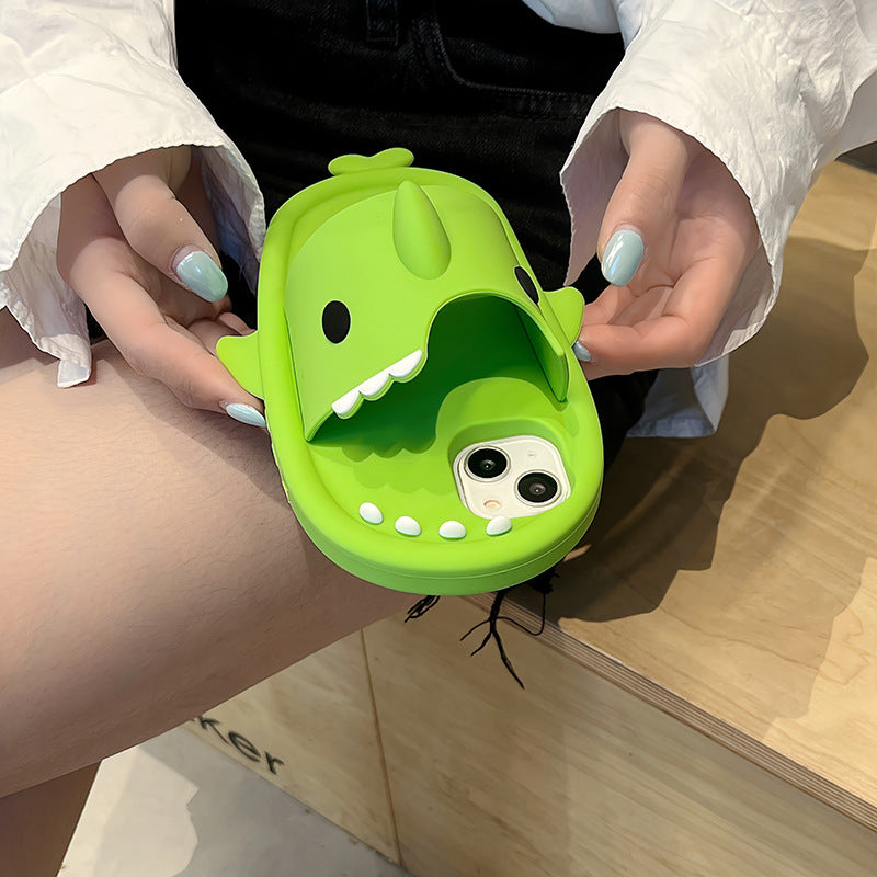 Funny Shark Slipper Phone Case pour Iphone 11 12 13 14 Pro Max Creative Soft Silicone Shock