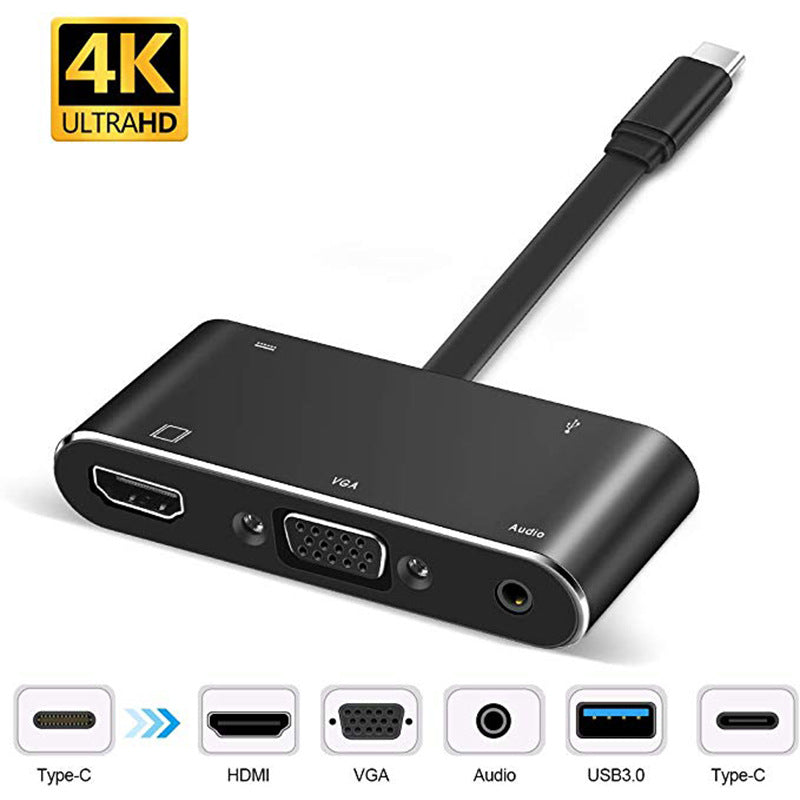 Type-c à HDMI VGA 5-en-1 HD double affichage convertisseur