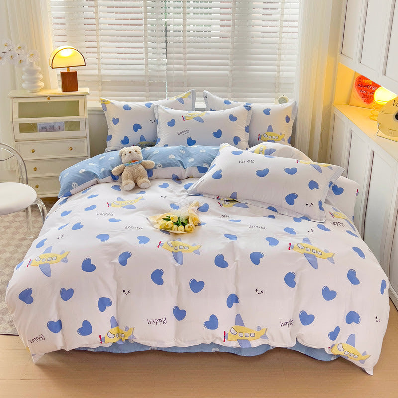 Couvercle de duvet de dessin animé Couvercle lit Couvercle de lit mignon