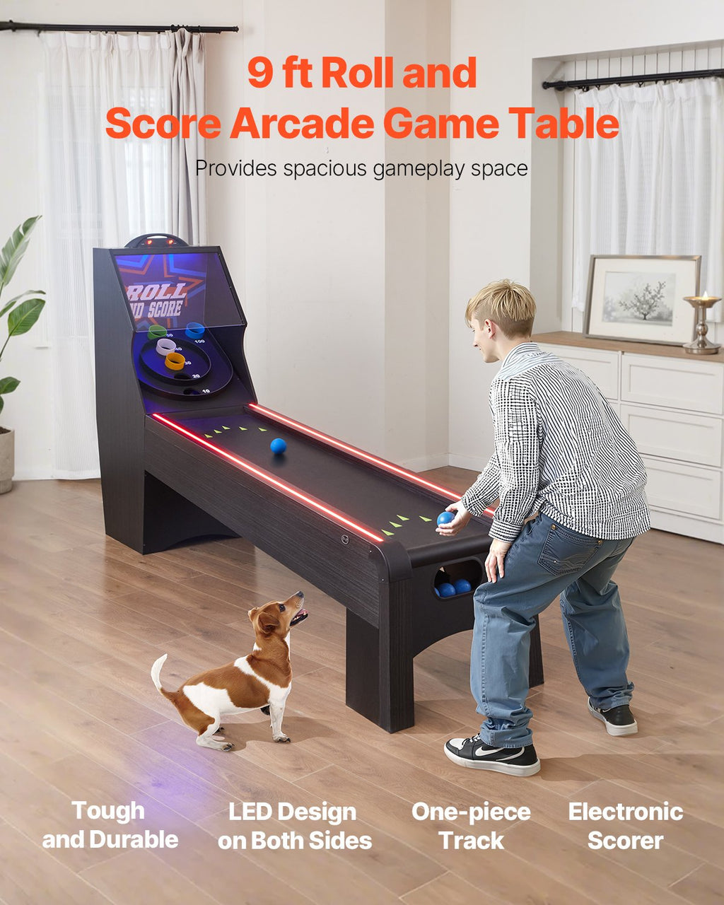 VEVOR 9' Roll and Score Classic Arcade Table de jeu