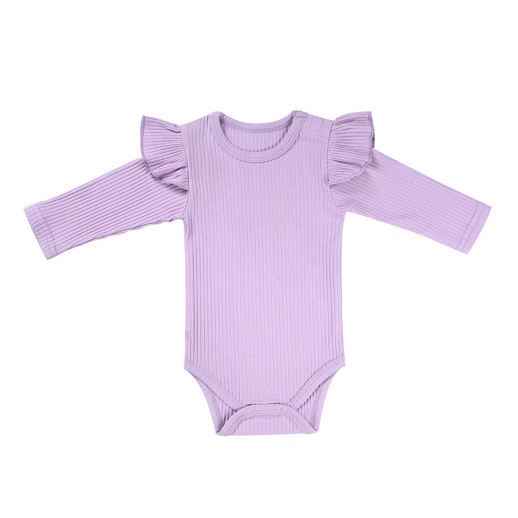 Mode bébé couleur solide épaisse onesie