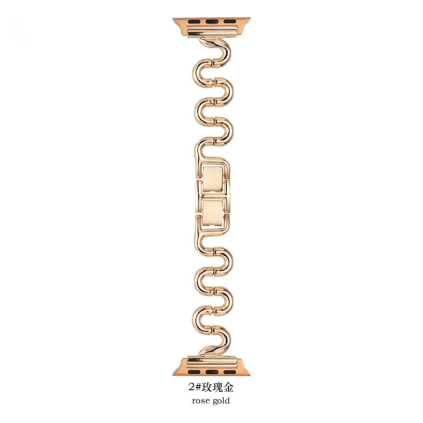 Bande de montres intelligentes Bent Metal Bracelet en forme de S