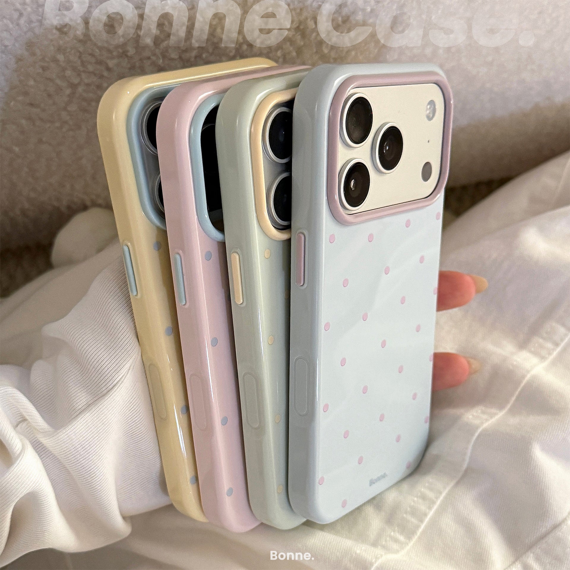 Bloc de couleur Polka-dot Étui de téléphone anti-drop