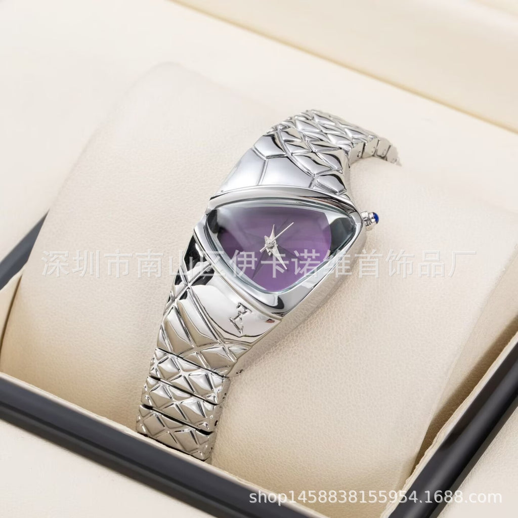 Niche Designer inspire Triangulaire Dragon patterned Irrégulier en forme de Quartz Montre