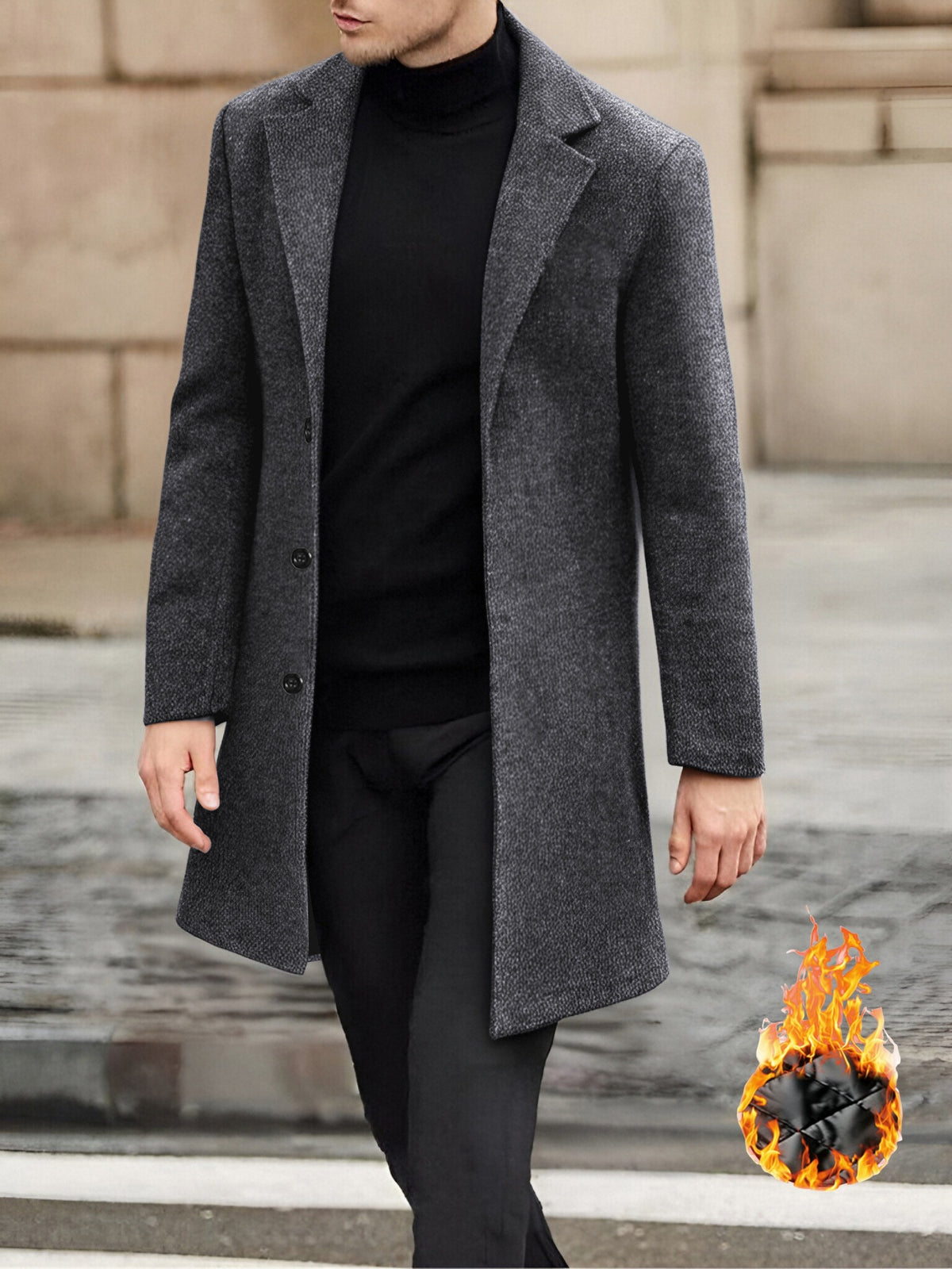 Manteau de Woolen pour brise-vent à laque unique