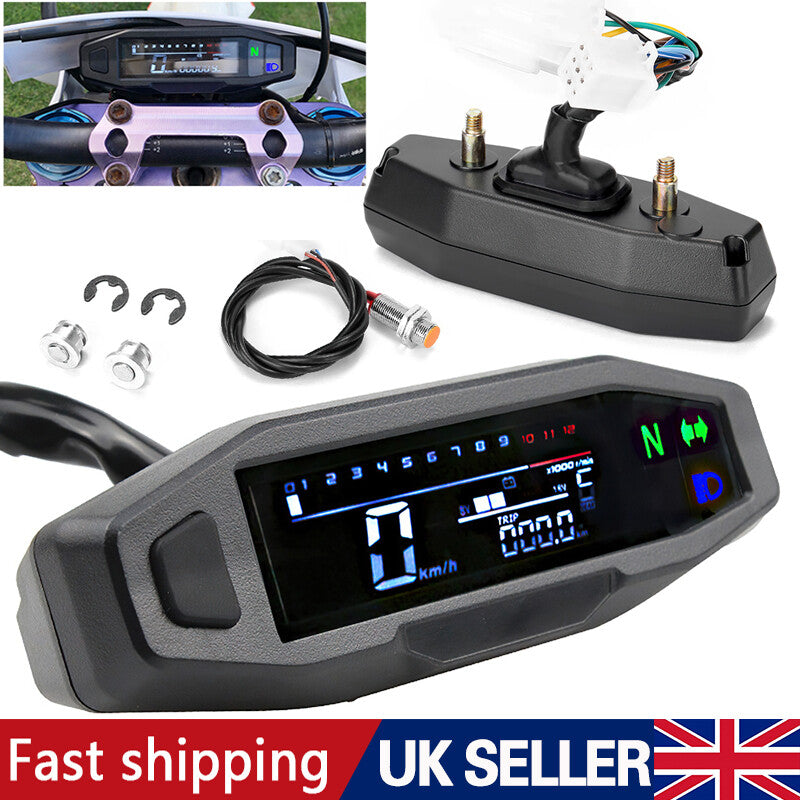 Capteur de jauge de mesure du compteur numérique de vitesse LCD universel de moto
