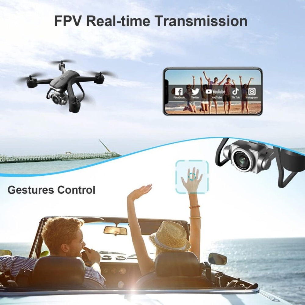V14 Drone professionnel HD 6K Dual Camera Wifi FPV Portable RC Quadcopter 2 BATTERY