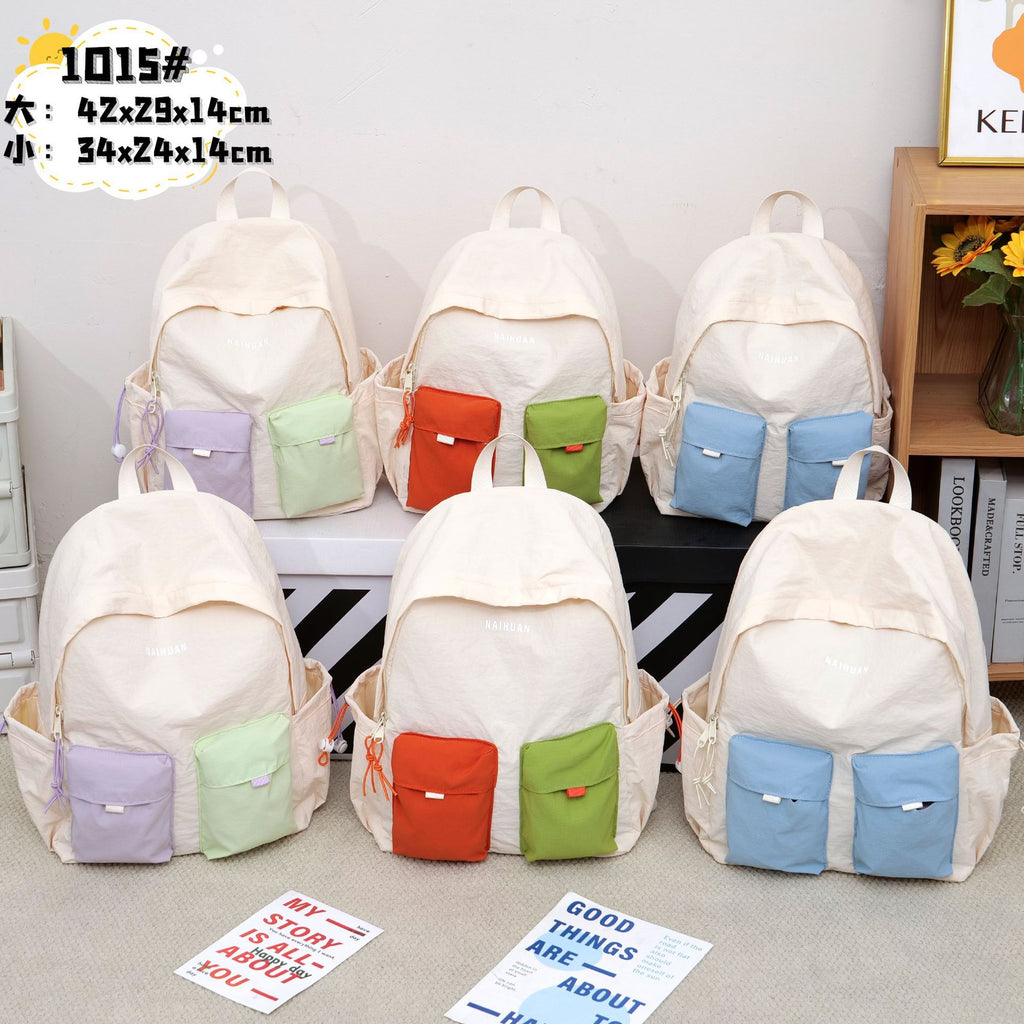 Color-block Design Backpack casual mignon et polyvalent