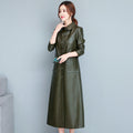 Robe de trench en cuir mince pour dames
