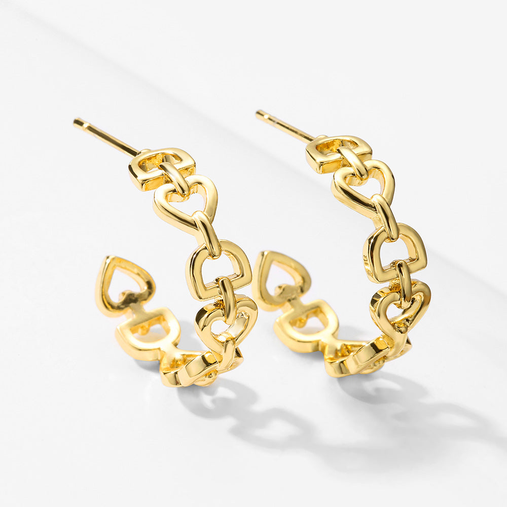 Minimalist Love Lettre D Boucles d'oreilles Bracelet